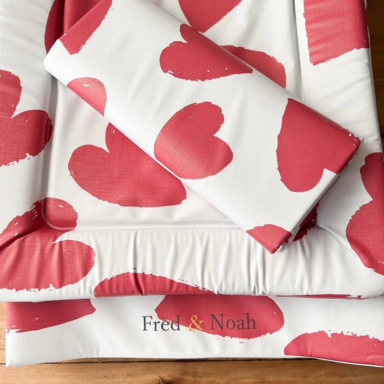 Red Love Heart Changing Mat
