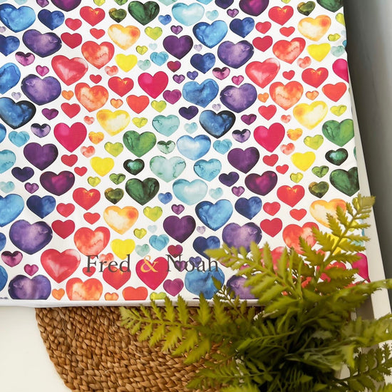 Rainbow Heart Print Changing Mat