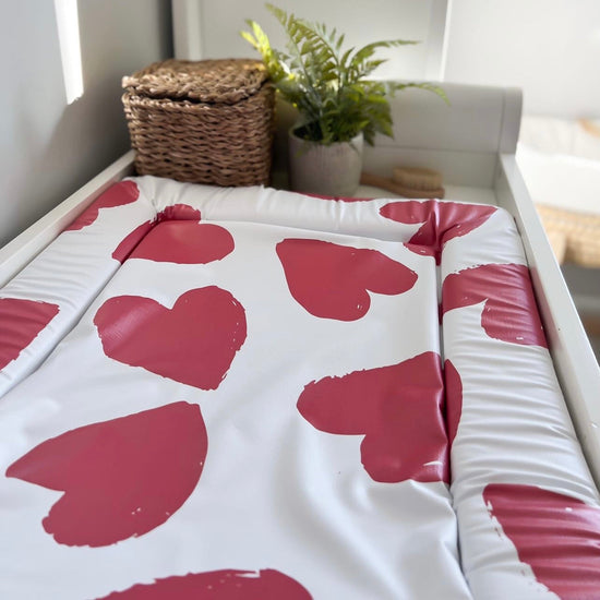 Red Love Heart Changing Mat