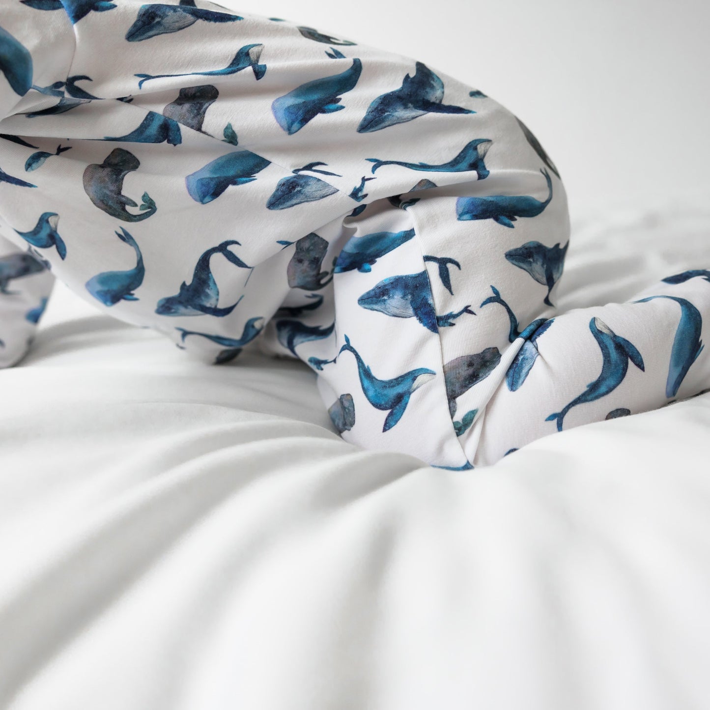 Load image into Gallery viewer, Whale print cotton sleepsuit

