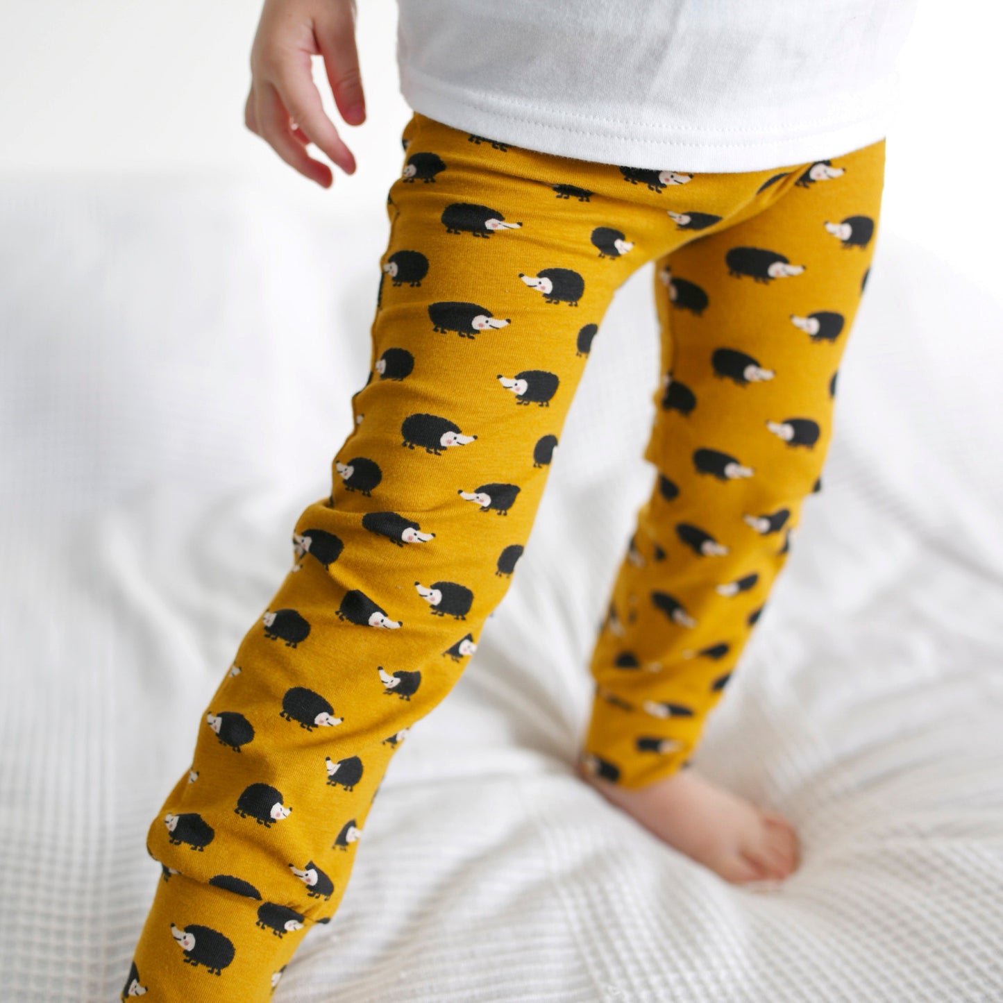 Mustard Hedgehog Print Leggings