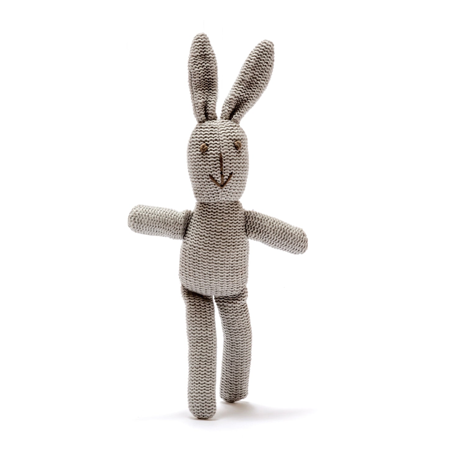 Laden Sie das Bild in den Galerie-Viewer, Knitted Grey Bunny Rabbit Rattle
