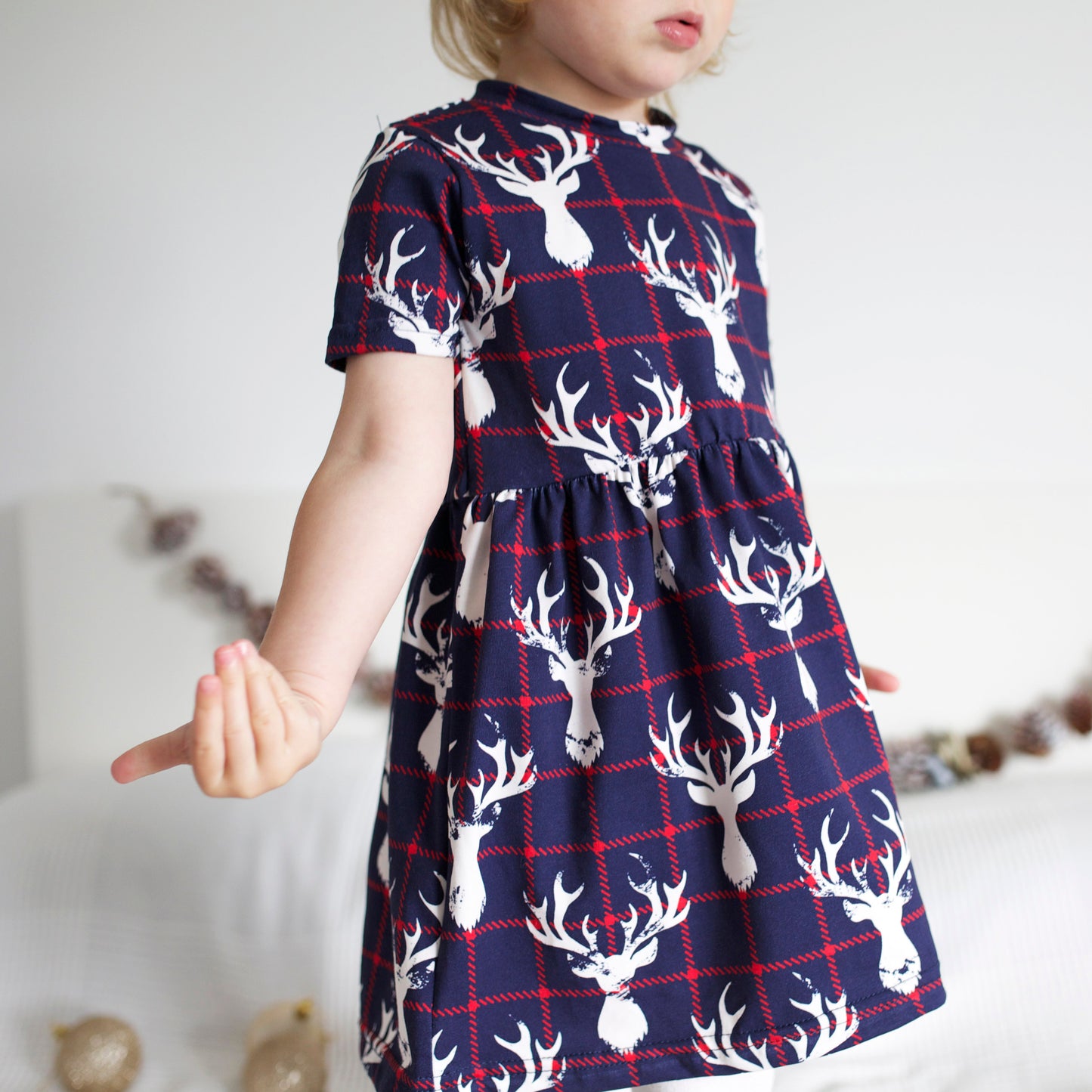 Load image into Gallery viewer, Highland Stag Short Sleeve Dress
