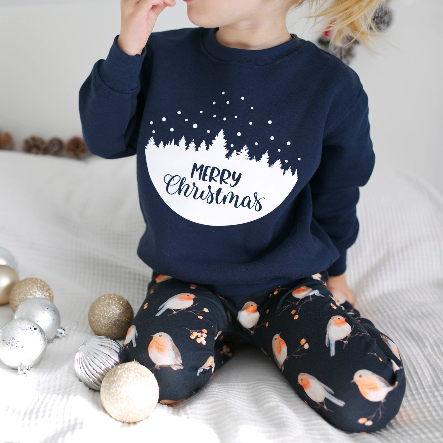 Load image into Gallery viewer, Merry Christmas Navy Sweater
