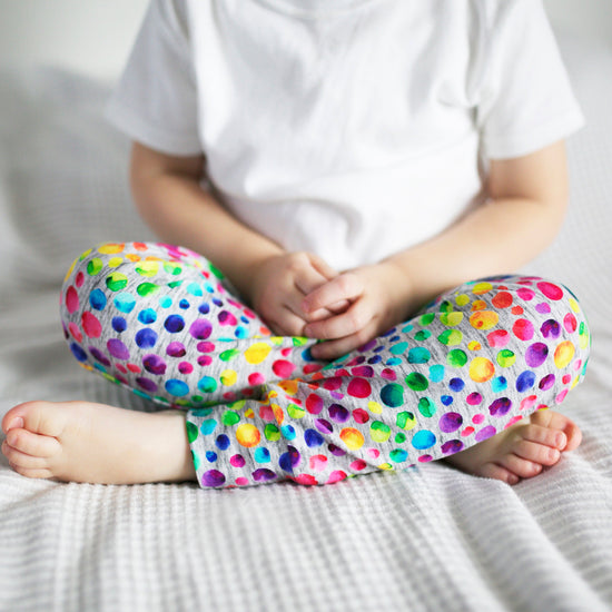 Load image into Gallery viewer, Warm Rainbow Dots Leggings
