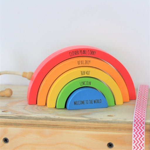 Cargar imagen en el visor de la galería, Personalised Wooden Rainbow
