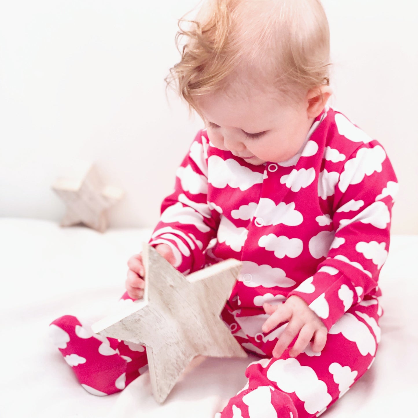 Load image into Gallery viewer, Pink Cloud Cotton Sleepsuit
