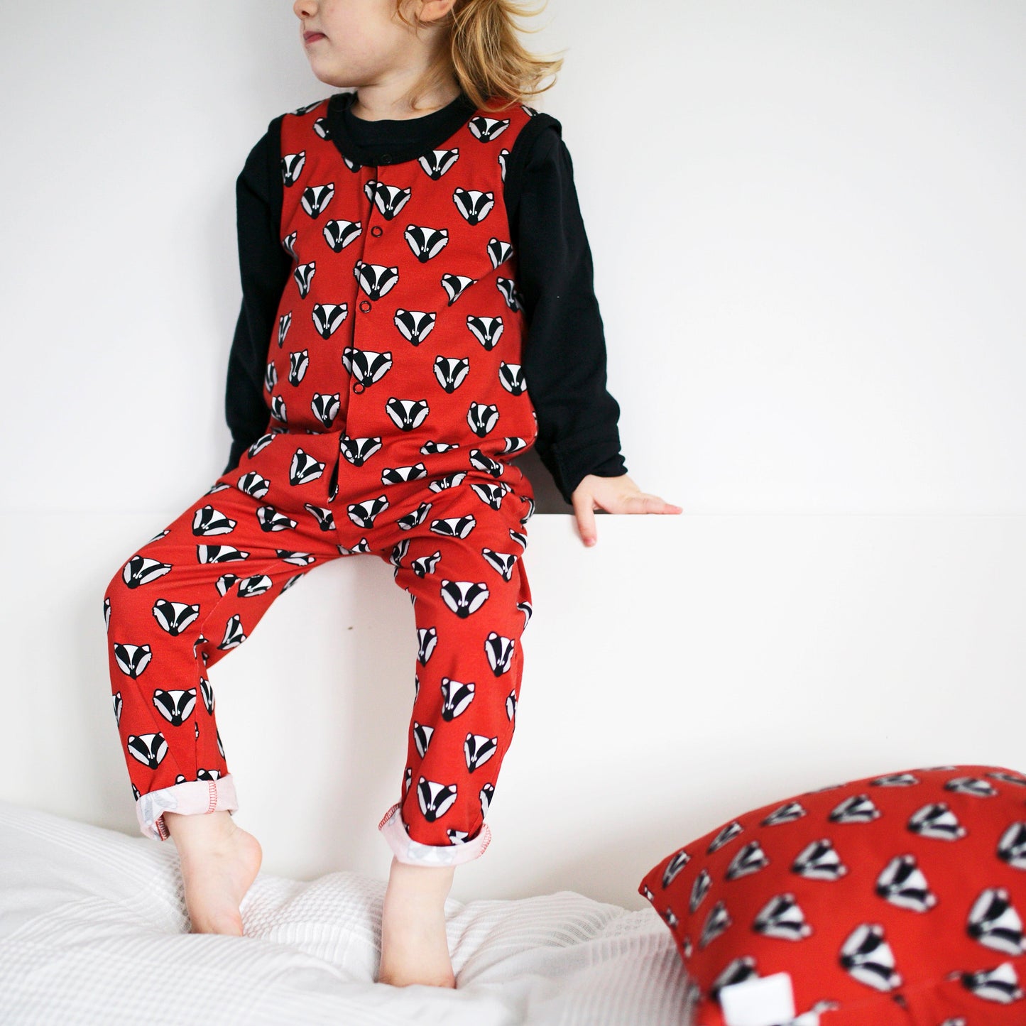 Load image into Gallery viewer, Badger Print Dungarees
