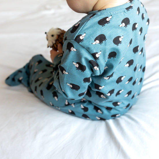 Blue Hedgehog Cotton Sleepsuit