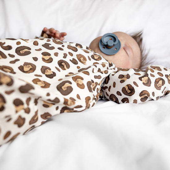 Milk Leopard Print Cotton Sleepsuit