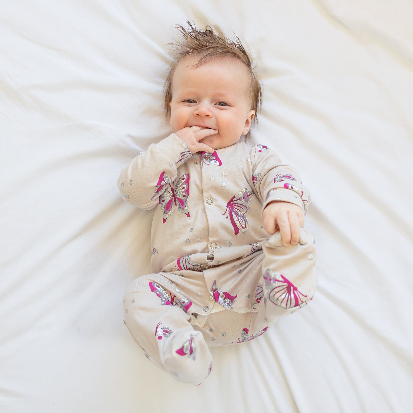 Load image into Gallery viewer, Foil Butterfly Print Cotton Sleepsuit
