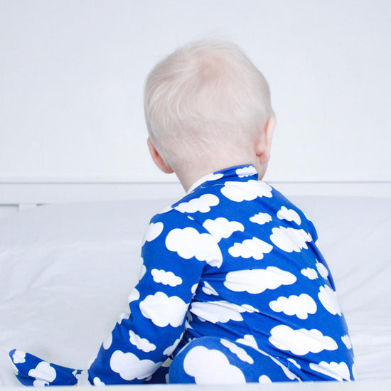 Load image into Gallery viewer, Blue Cloud Cotton Sleepsuit
