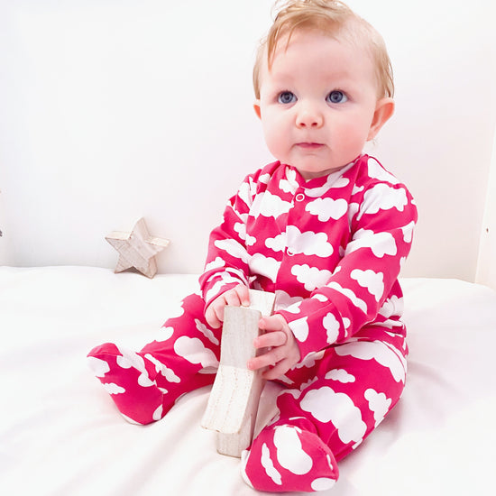 Load image into Gallery viewer, Pink Cloud Cotton Sleepsuit
