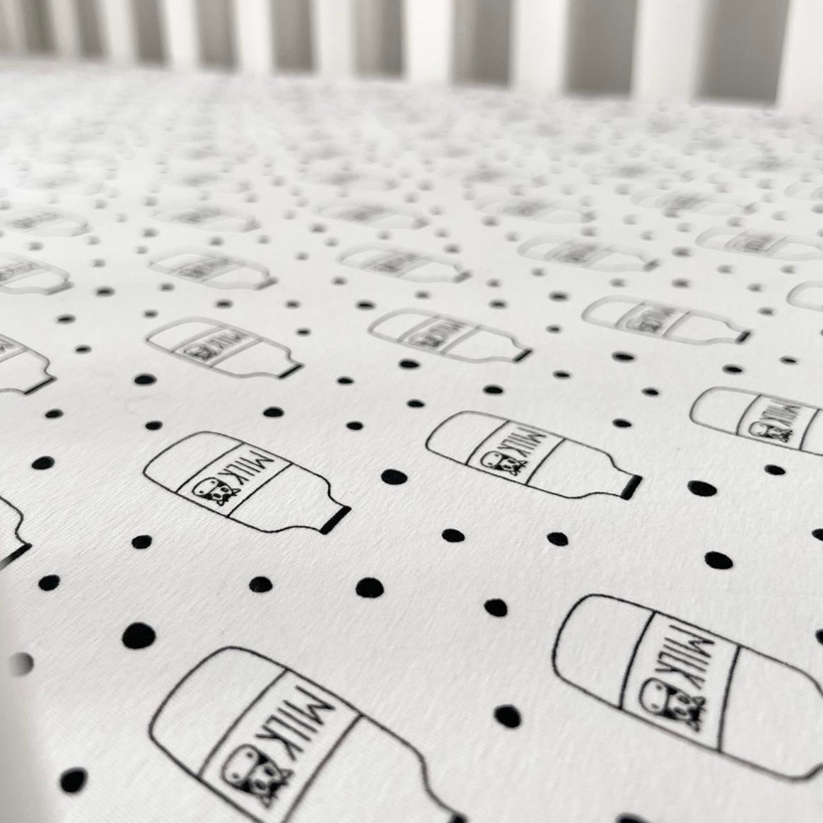 Milk Bottle Fitted Cot Sheet