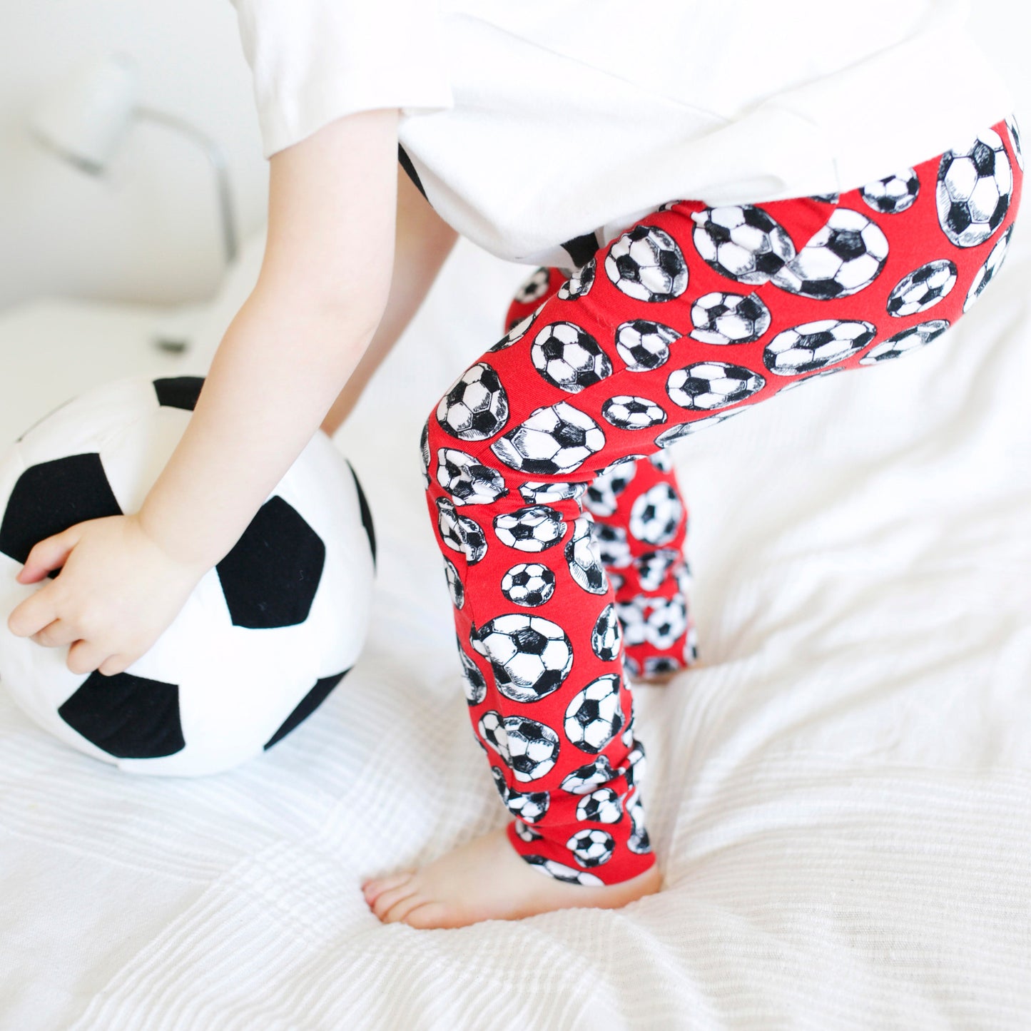 Load image into Gallery viewer, Red Team Football Leggings
