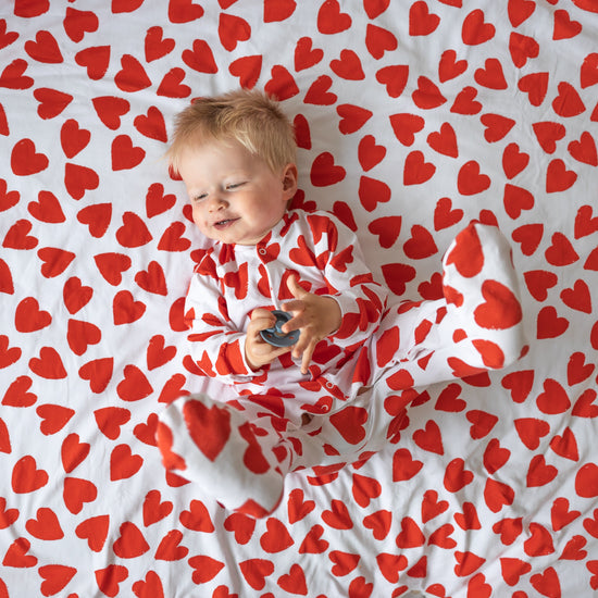 Love Heart Print Blanket