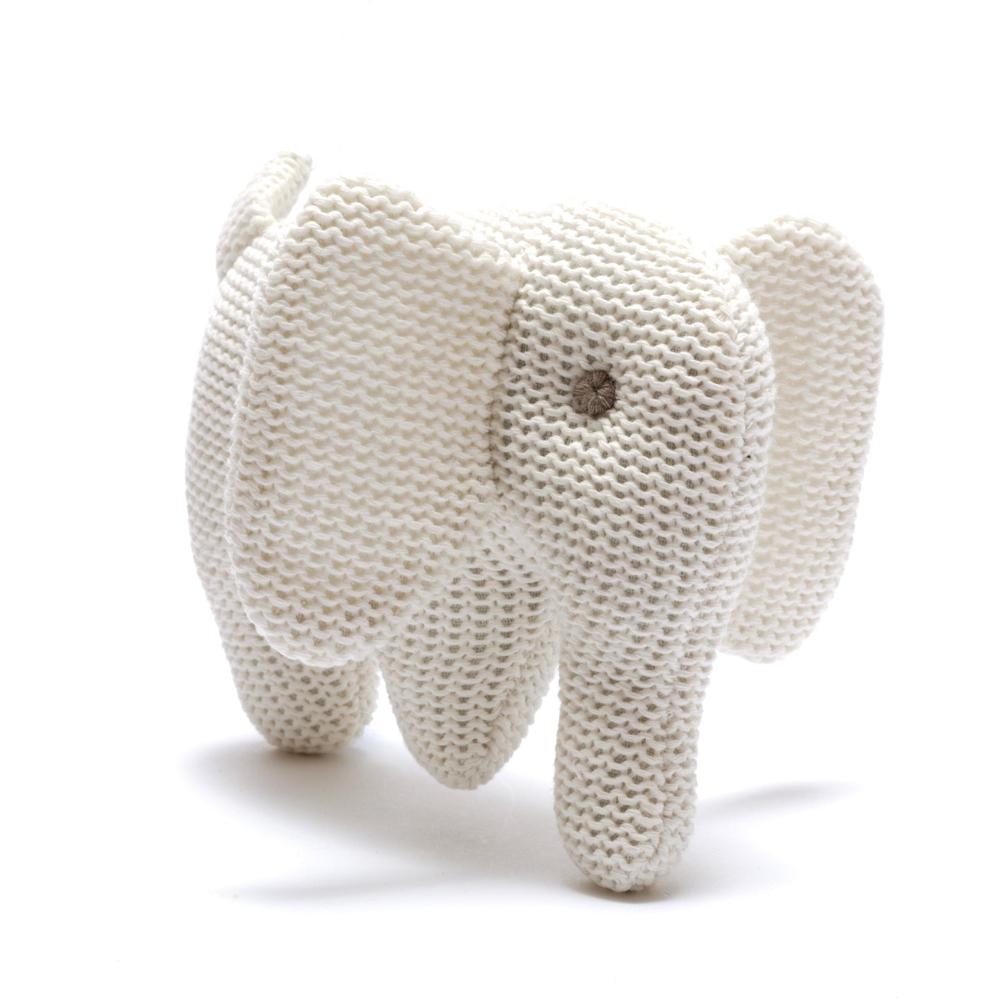 Laden Sie das Bild in den Galerie-Viewer, White Knitted Baby Elephant Rattle
