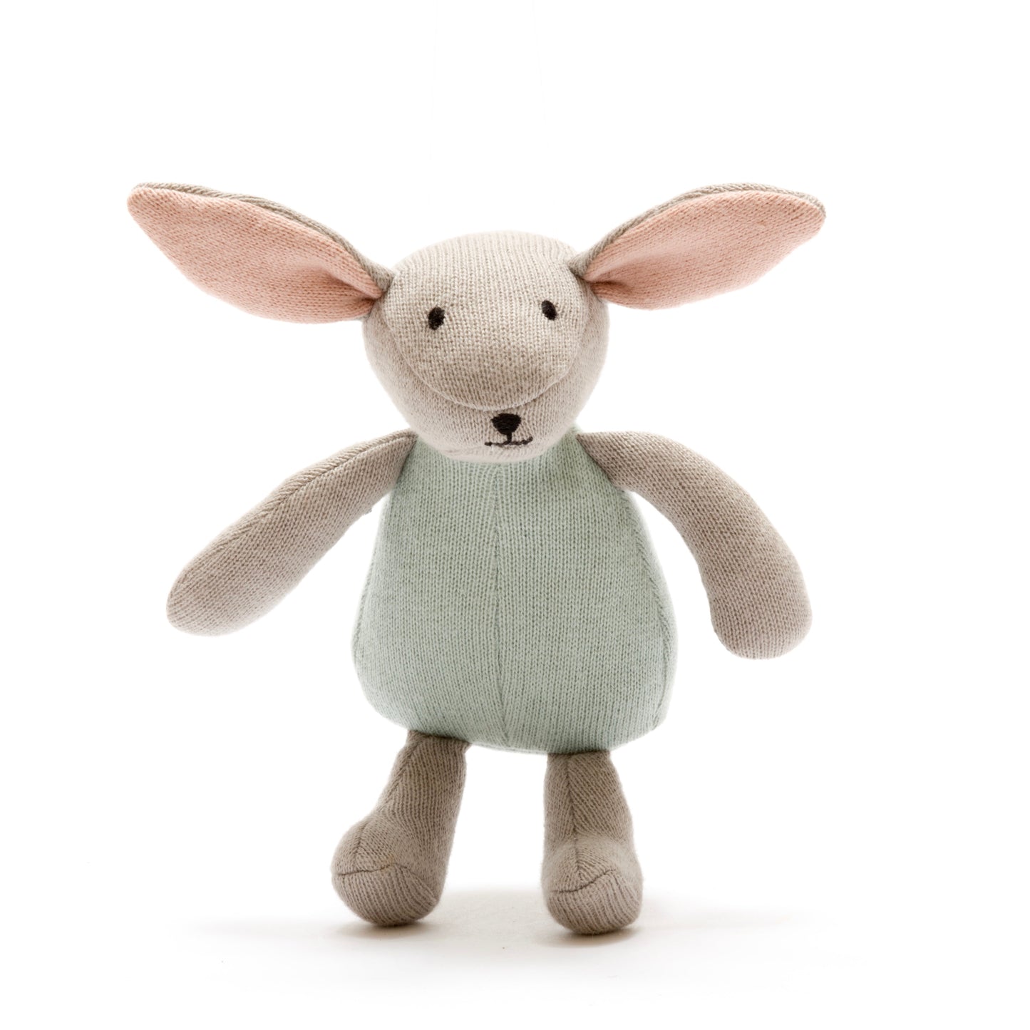 Organic Knitted Cotton Teal Bunny Rabbit