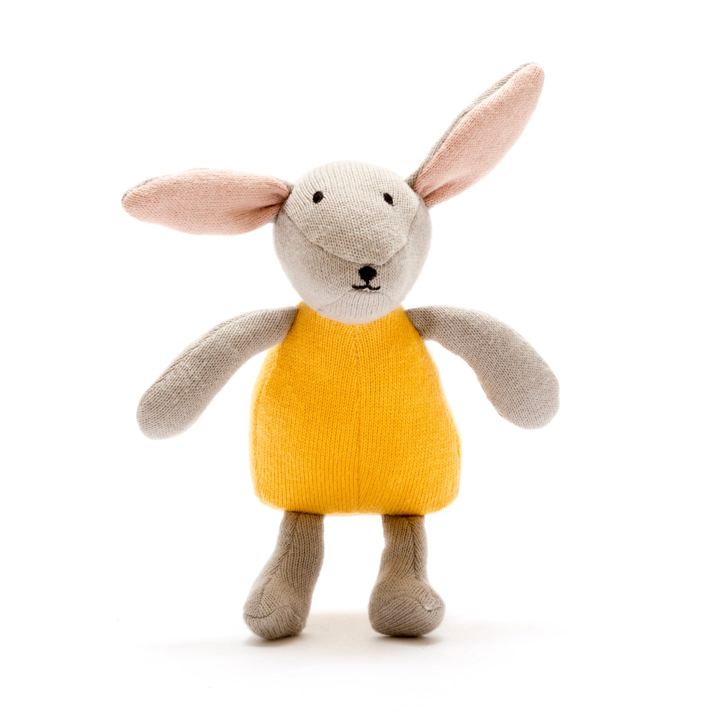 Organic Knitted Cotton Mustard Bunny Rabbit