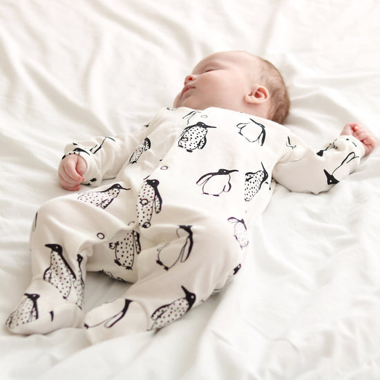 Load image into Gallery viewer, Penguin Cotton Sleepsuit
