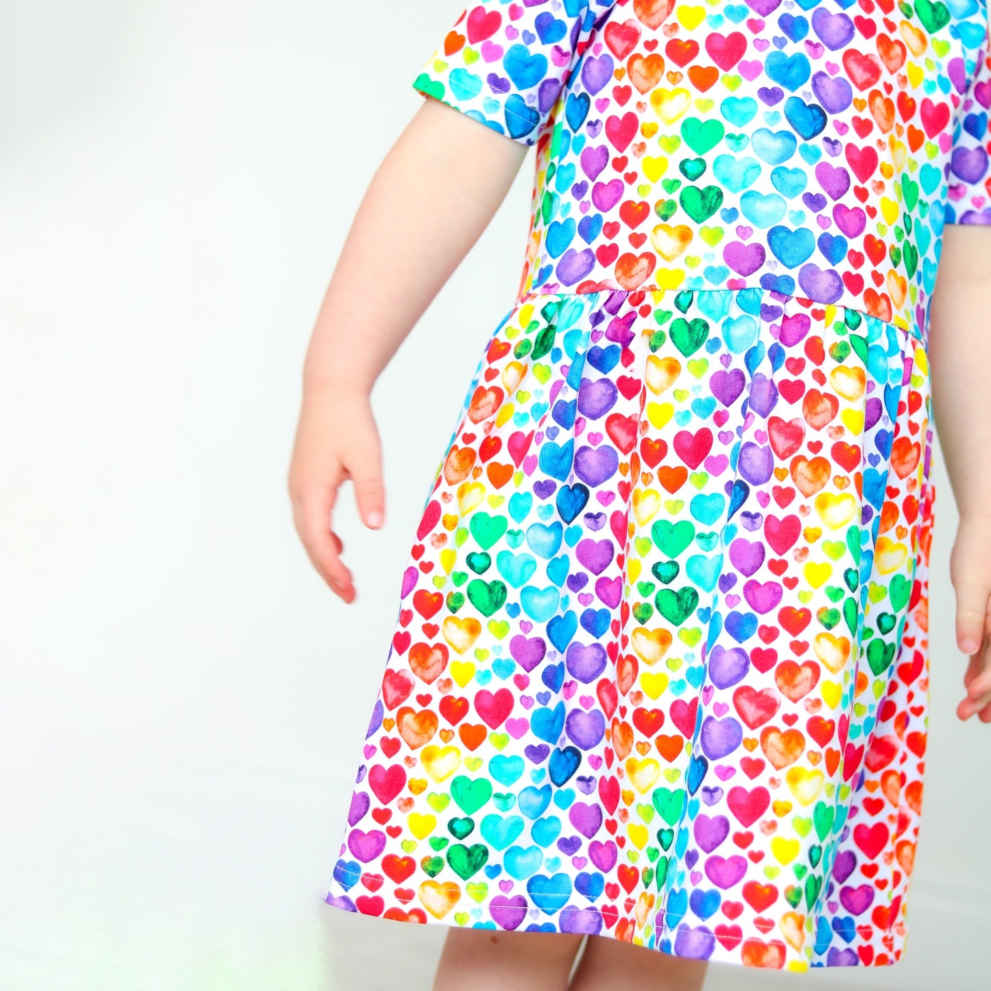 Rainbow Heart Print Dress