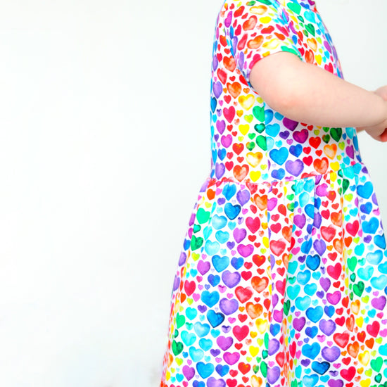 Rainbow Heart Print Dress