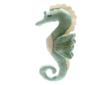 Knitted Organic Cotton Sea Green Seahorse