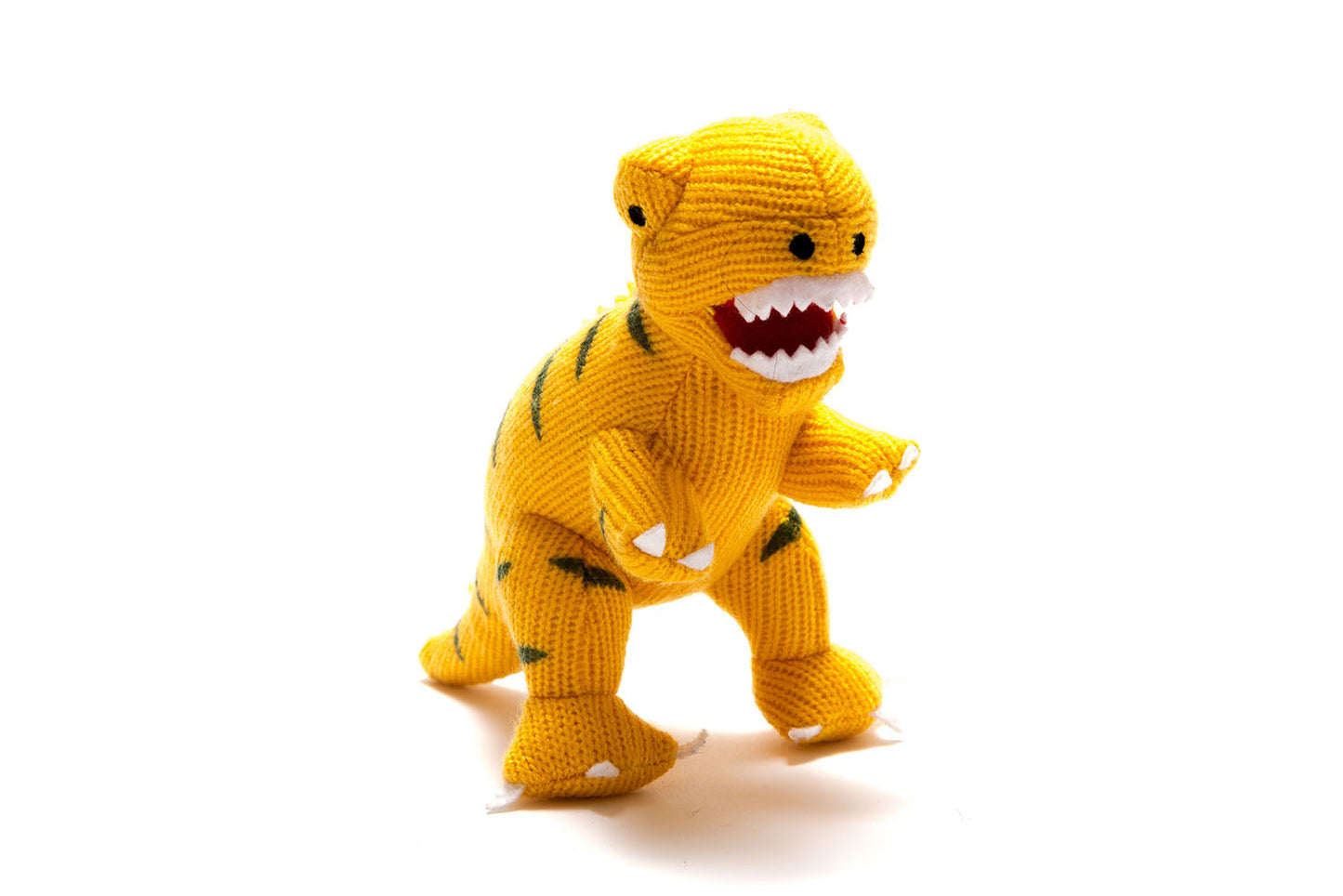 Yellow T Rex Dinosaur knitted Rattle